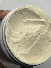 Load image into Gallery viewer, Your Glam Secret’s “Glam Queen Custard”luxurious whipped Shea was created to target wrinkles and stretch marks while providing super hydration. Glam queen is a beautiful combination of Cocoa butter,Beeswax, Shea butter Sandalwood and Vanilla creating a soft fragrant aroma
