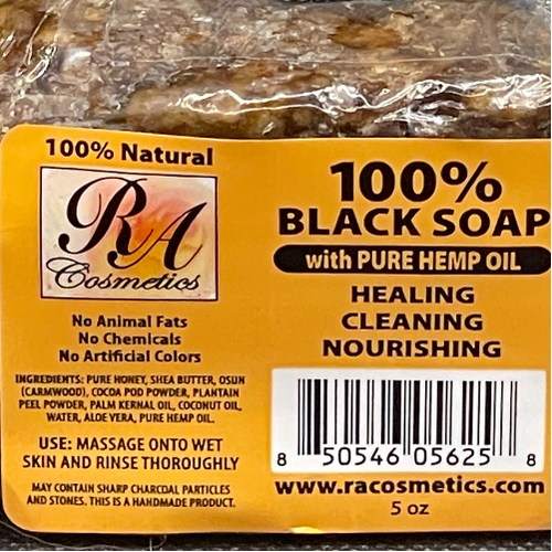 100% Black Soap with Pure Hemp Oil