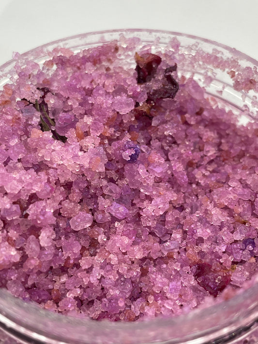 Your Glam Secret’s “Bliss Me” luxurious bath salt and body scrub. Drenched in coconut oil, almond oil rose petals and rose, jasmine and geranium essential oil blend. Brace yourself this scrub will give super soft skin and a truly delightful fragrant smell.